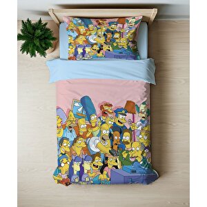 Simpson Temalı Baskılı Tek Kişilik Nevresim Takımı