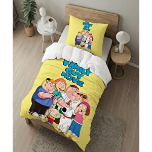 Family Guy Temalı Baskılı Tek Kişilik Nevresim Takımı