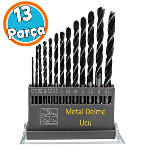 Metal Delme Hss Matkap Ucu Seti 13 'lü Paket Çelik Metal Alüminyum Delici Uç 1.5 - 6.5 Mm Arası Çap