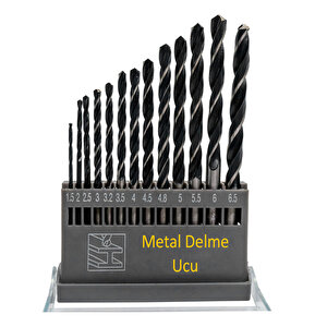 Metal Delme Hss Matkap Ucu Seti 13 'lü Paket Çelik Metal Alüminyum Delici Uç 1.5 - 6.5 Mm Arası Çap