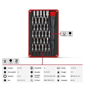 33 Parça Hassas Bits Ve Elektronik Onarım Seti - 49115010