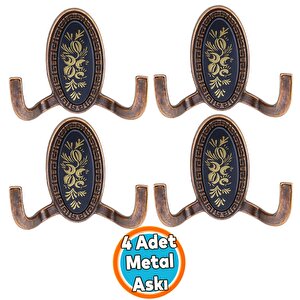 Duvar Vestiyer Askısı Metal Dolap Elbise Havlu Askılığı Antik Bakır Askı askılık 4 Adet