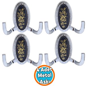 Duvar Vestiyer Askısı Metal Dolap Elbise Havlu Askılığı Krom Askı askılık 4 Adet