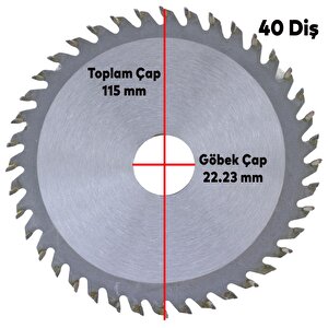 Daire Testere Ahşap Kesme Sunta Testeresi 115 Mm 40 Diş (2 Adet)