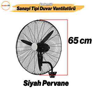 Sanayi Tipi Duvar Vantilatörü 65 Cm 190 W Endüstriyel Geniş Sessiz Duvara Monte Fan