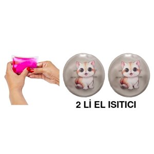 Sevimli Kedi Cep Sobası,el Isıtıcı,iki Adet Sıcak Su Torbası
