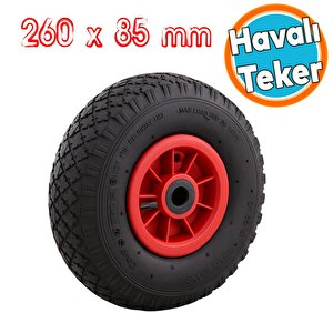 El Arabası Tekeri Plastik Jantlı Siboplu 260x85 Mm Burçlu İç Lastikli Şişme Havalı Taşıma Arabaları