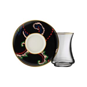 1453 Desen Yağmuru Gold 12 Parça 6 Kişilik Çay Seti 110 Ml Ar211629