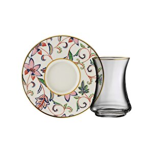 Sandro Moreno 1453 Desen Yağmuru Gold 12 Parça 6 Kişilik Çay Seti 110 Ml Ar211629