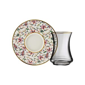 Sandro Moreno 1453 Desen Yağmuru Gold 12 Parça 6 Kişilik Çay Seti 110 Ml Ar211629