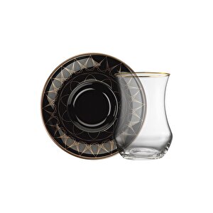 1898 Davinci Siyah 12 Parça 6 Kişilik Çay Seti 150 Ml Ar212442