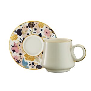 Sandro Moreno 1453 Potpuri Double Yüzük Gold 12 Parça 6 Kişilik Kahve Fincan Takımı 120 Ml Ar210653