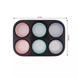Gardenia 6lı Muffin Kek Kalıbı Kağıtlı 27x18,5 Cm 06689907