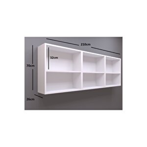 210luk Üst Modül, Mutfak Dolabı, Çok Amaçlı Dolap, Ki̇ler Dolabı 70x210 cm