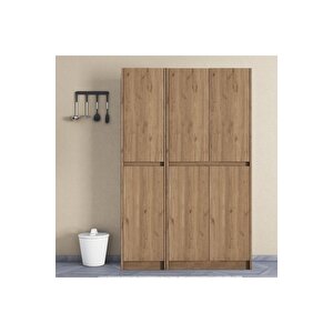 Ultra Meşe Çok Amaçlı 6 Kapaklı Mutfak Dolabı, Ayakkabılık, Banyo Dolabı, Ki̇ler Dolabı Patentli̇ Meşe