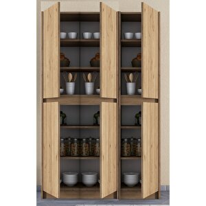 Ultra Meşe Çok Amaçlı 6 Kapaklı Mutfak Dolabı, Ayakkabılık, Banyo Dolabı, Ki̇ler Dolabı Patentli̇ Meşe
