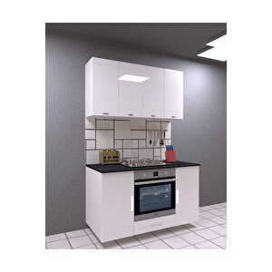 140lk Bendi̇r-Beyaz Üst Dolaplı Ankastre Dolabı, Mutfak Dolabı, Çok Amaçlı Dolap Siyah - Beyaz
