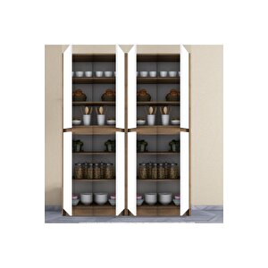 Voltra Meşe-Beyaz Çok Amaçlı Dolap, Elbi̇se Dolabı, Mutfak Dolabı, Ayakkabılık Dolabı, Ki̇ler Dolabı Beyaz - Meşe