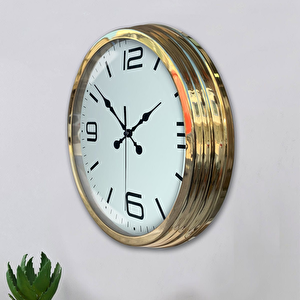Metal Gold Modern Duvar Saati