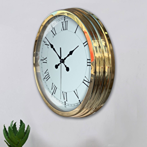 Metal Gold Retro Duvar Saati