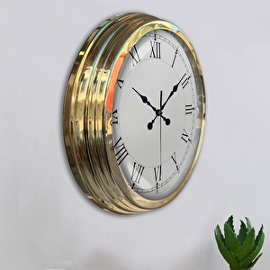 Metal Gold Retro Duvar Saati