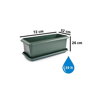 So-v691 Tabaklı Villa Bahçe Saksı Takımı 39 Litre No 1 Yeşil