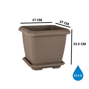 So-hk03 Hisar Kare Tabaklı Saksı 25.5 Litre No 3 Moka 8175