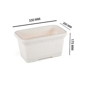 So-hb01a Askılı Hasır Desen Balkon Saksı 6.5 Litre No 1 Kirli Beyaz