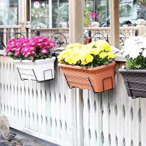 Omnipazar So-hb01a Askılı Hasır Desen Balkon Saksı 6.5 Litre No 1