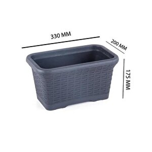 So-hb01a Askılı Hasır Desen Balkon Saksı 6.5 Litre No 1 Antrasit