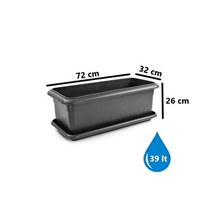 So-v691 Tabaklı Villa Bahçe Saksı Takımı 39 Litre No 1 Antrasit