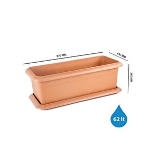 So-v692 Tabaklı Villa Bahçe Saksı Takımı 62 Litre No 2 Kiremit