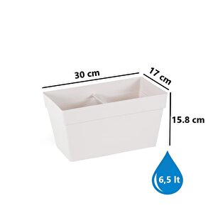 So-yb01a Dekoratif Askılı Yalı Balkon Saksı 6.5 Litre No 1 Kirli Beyaz