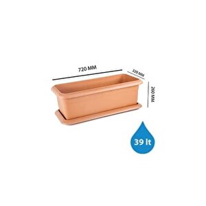 So-v691 Tabaklı Villa Bahçe Saksı Takımı 39 Litre No 1 Kiremit