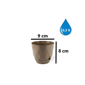 Krs-450 Yakamoz Tabaklı Plastik Saksı Takımı 0.3 Litre No 0 Kahverengi