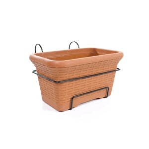 So-hb01a Askılı Hasır Desen Balkon Saksı 6.5 Litre No 1 Kiremit