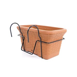 So-hb01a Askılı Hasır Desen Balkon Saksı 6.5 Litre No 1 Kiremit