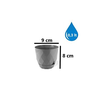 Krs-450 Yakamoz Tabaklı Plastik Saksı Takımı 0.3 Litre No 0 Gri