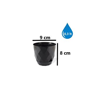 Krs-450 Yakamoz Tabaklı Plastik Saksı Takımı 0.3 Litre No 0 Antrasit