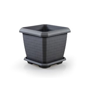 So-hk03 Hisar Kare Tabaklı Saksı 25.5 Litre No 3 Antrasit
