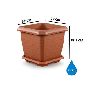 Omnipazar So-hk03 Hisar Kare Tabaklı Saksı 25.5 Litre No 3