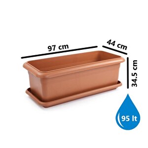 So-v693 Tabaklı Villa Bahçe Saksı Takımı 95 Litre No 3 Kiremit