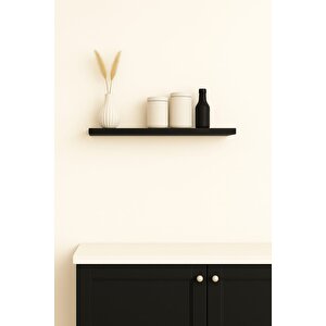 40 Cm Mat Siyah Mdf Uçan Duvar Rafı Gizli Bağlantı Kitaplık