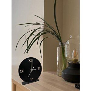 Masa Saati Ofis Masa Saati Ev Masa Saati Sessiz Masa Saati Romen Rakamlı Masa Saati Dekoratif Masa Saati Mat Siyah