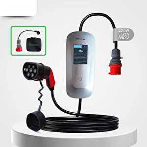 22 Kw Taşınabilir Hızlı Araç Şarj İstasyonu Çanta Ve Dönüştürücü Hediyeli