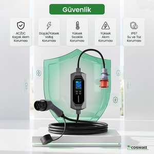 22 Kw Taşınabilir Hızlı Araç Şarj İstasyonu Çanta ve Dönüştürücü Hediyeli (YERLİ ÜRETİM)