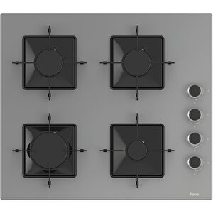 Flowart Qbl63cpr - Ss208 - D079 7 Prog. Dijital Turbo Ankastre Set - Gri