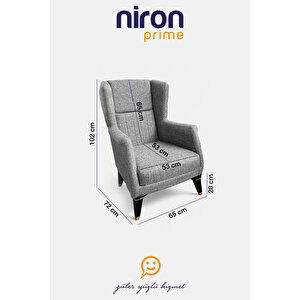 Niron Berjer Gri - Ekonomik Şık Tekli Koltuk - Özel Teslimat