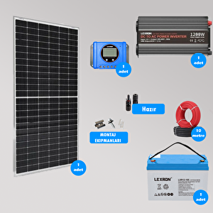 Mini Bağ Evi Ve Karavan Solar Güneş Enerji Sistemi 1200w Depolama