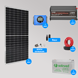 Mini Bağ Evi Ve Karavan Solar Güneş Enerji Sistemi 1200w Depolama